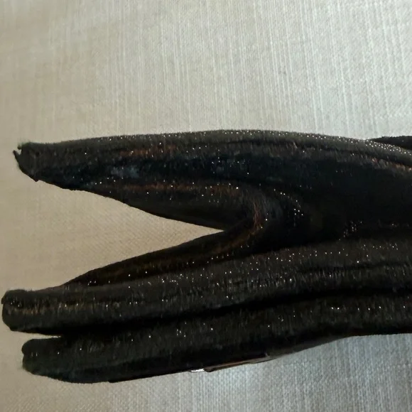 KRIZIA Vintage Y2K Black Gunmetal Shimmer Evening Clutch Made in Italy - Picture 15 of 16